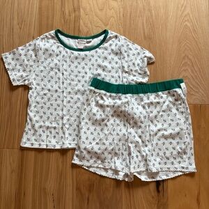 NWT Rachel Ashwell pointelle floral PJ  Green pink organic cotton viral TikTok